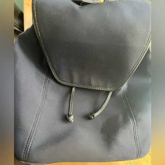 Coach navy with Leather trim mini Backpack - Picture 3 of 11